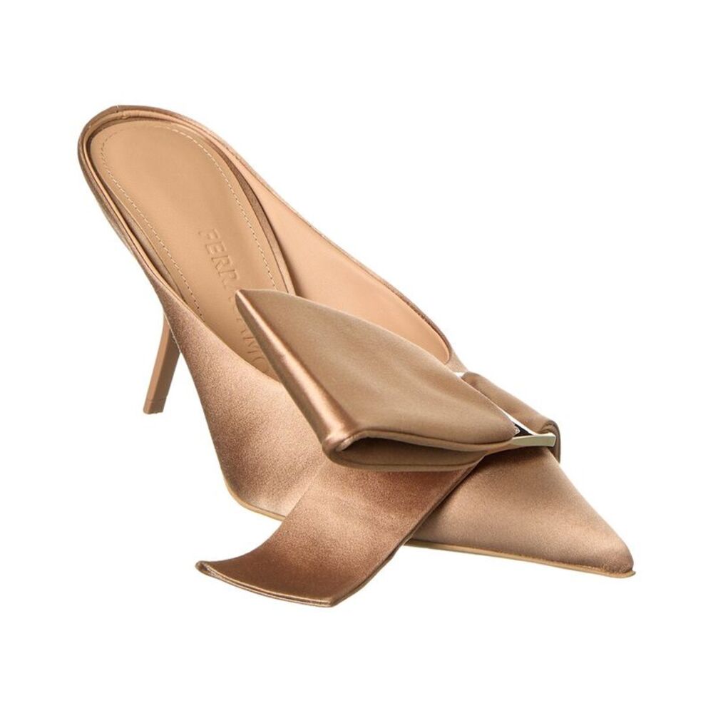 Ferragamo Asymmetric Bow Satin Pump, Pink - Picture 1 of 5